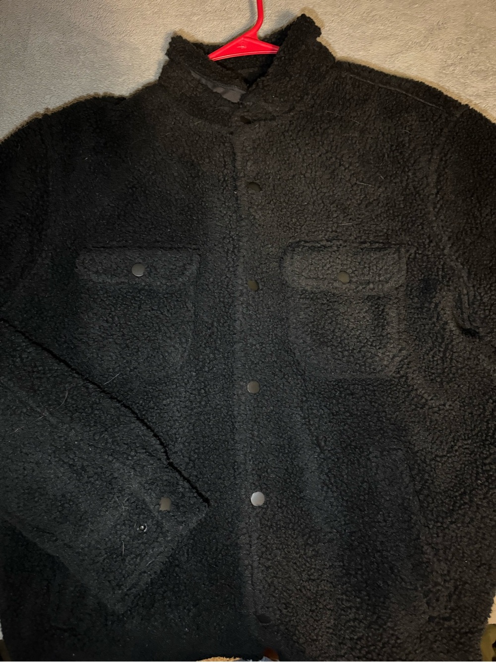 Express Black Sherpa Snap-Front Jacket